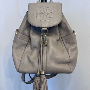 Tory Burch Grey Heron Leather Backpack